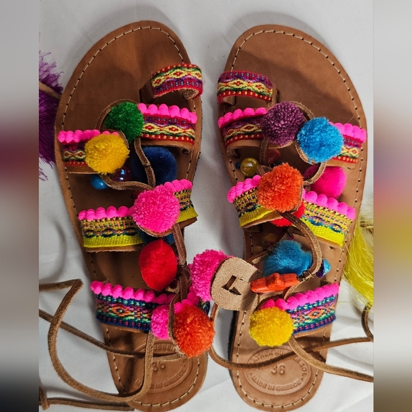 Bohemian gladiator sandals with embellishments, Similar to Penny Lane Style - Picture 11 of 11